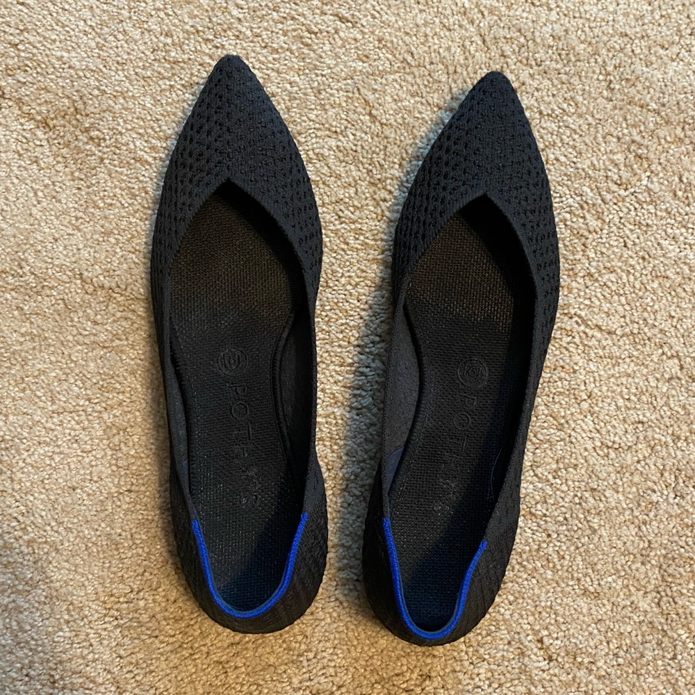 EUC Black Honeycomb Rothy’s Points 9.5